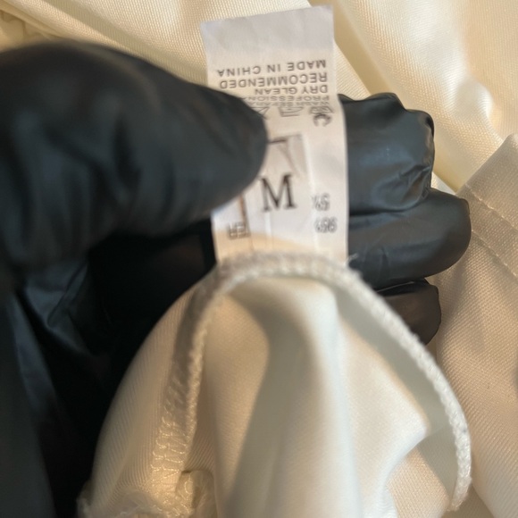 Womens 2 piece white set Size M top and trouser stacked scrunch pants - Picture 4 of 6